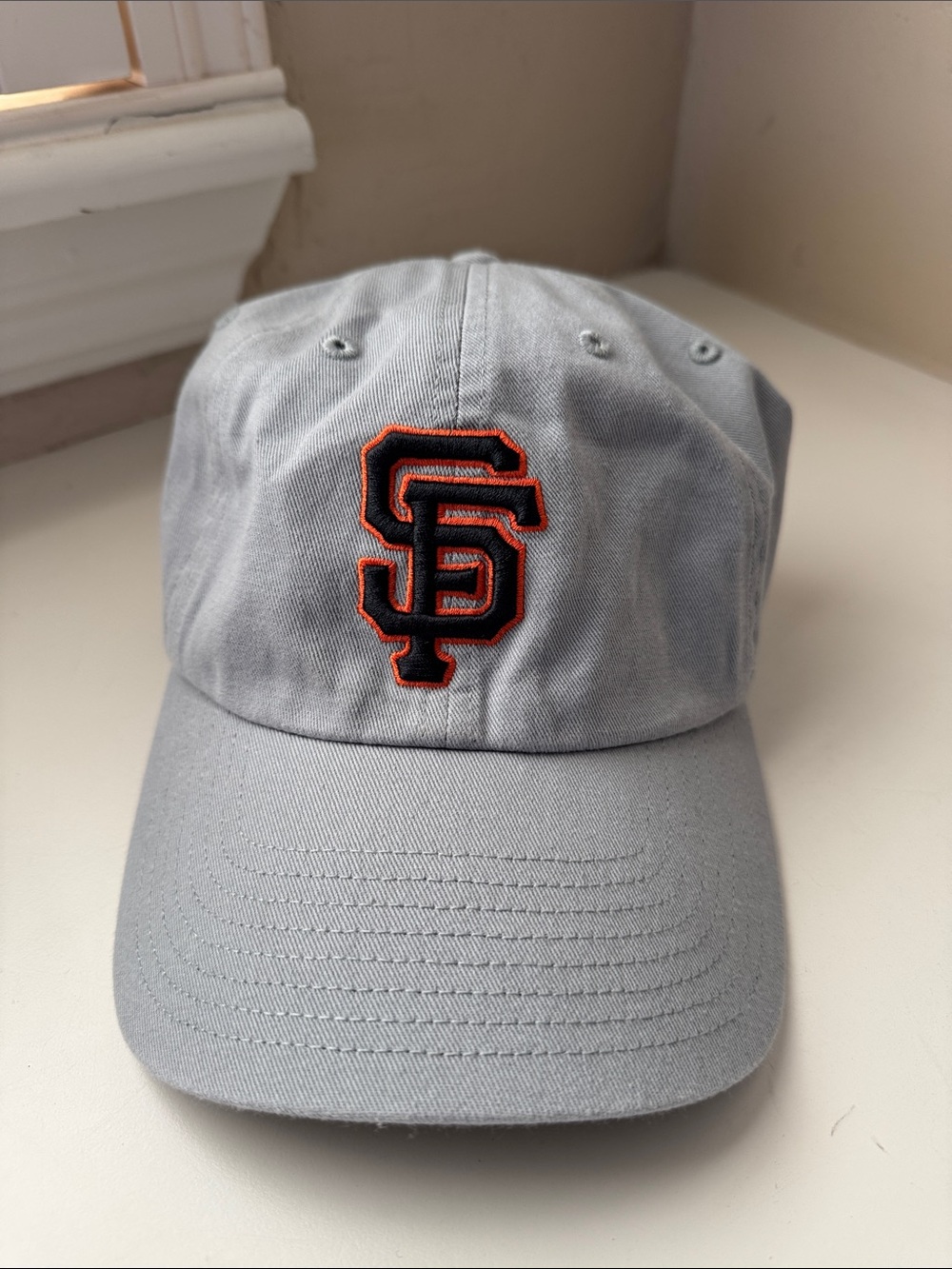 47 Brand Light Gray Cap with Orange & Black SF Emblem